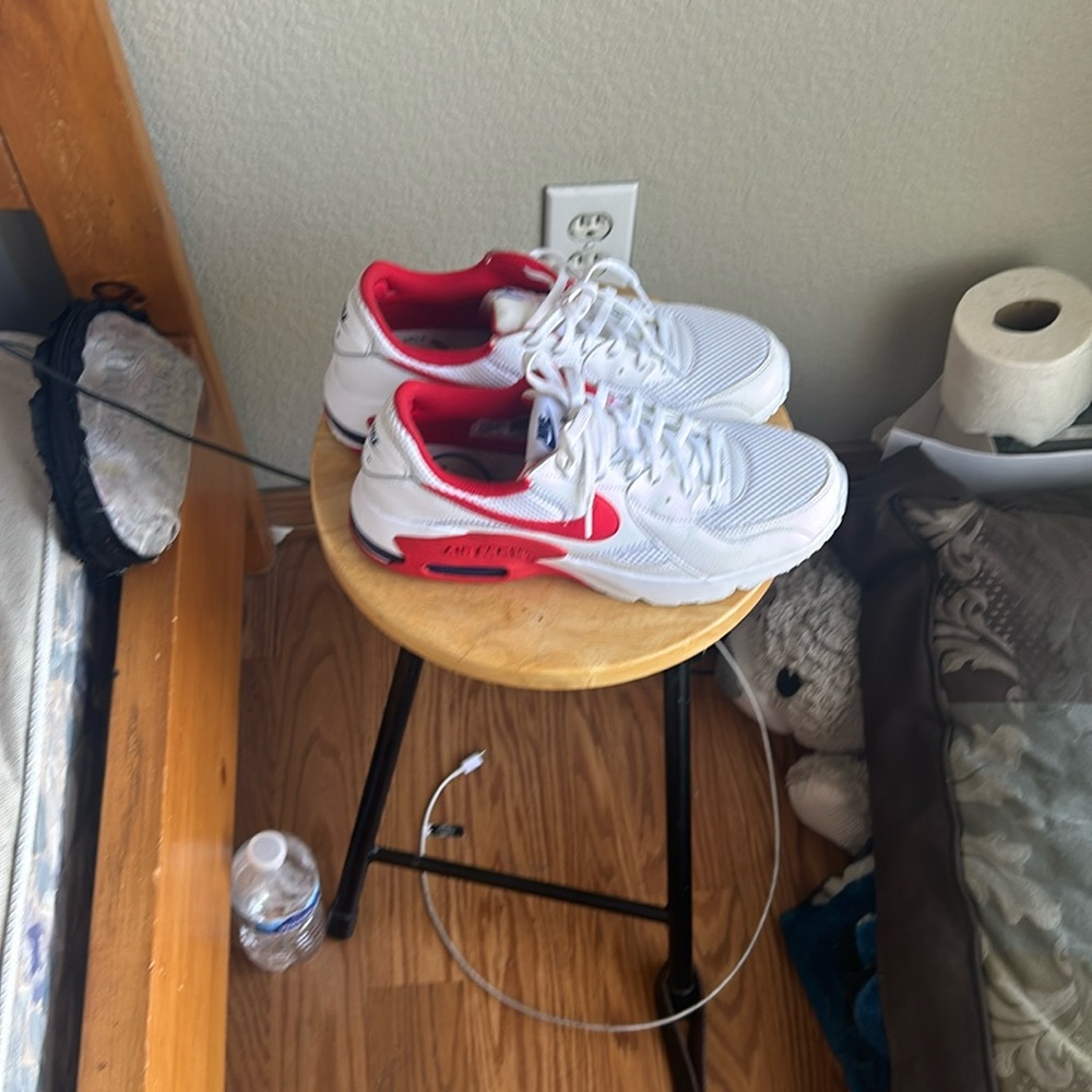 Women’s air max Nikes, white and red, , worn a couple times
